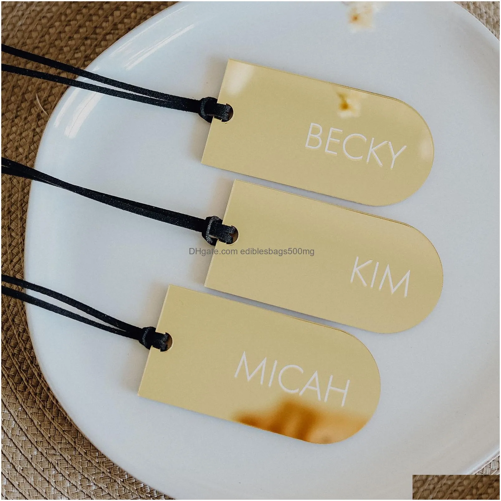 other event party supplies blank arch acrylic luggage tag wedding place card guest escort name card gift tag reserved seat sign mirror gold silver frosted