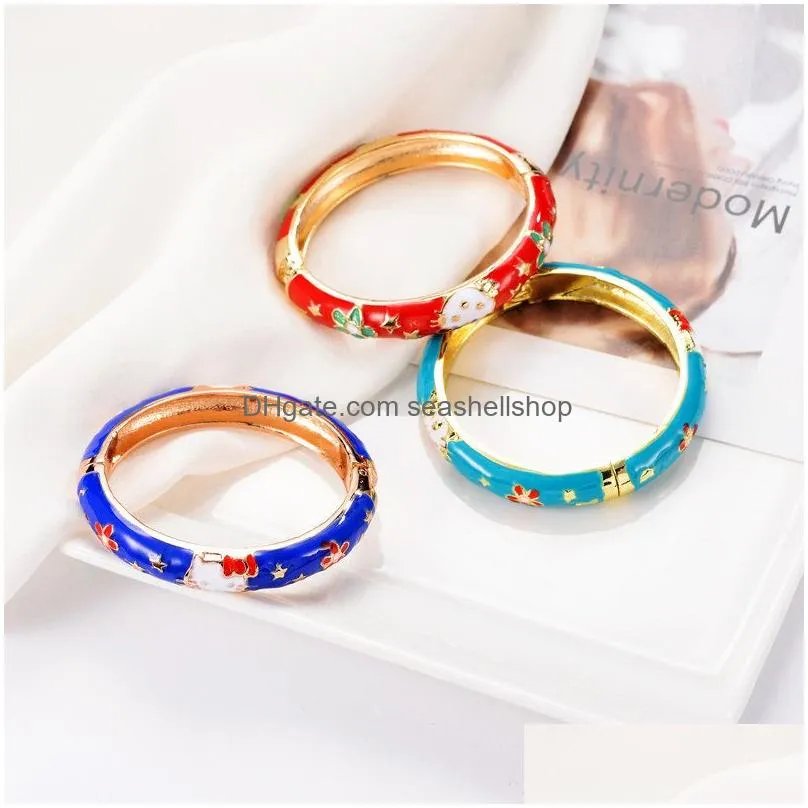 Bangle 24Pcs Old Beijing Cloisonne Bracelet Retro Ornaments Ethnic Style Children Simple Womens Jewelry Gift Fashion Drop Delivery Br Dhavs