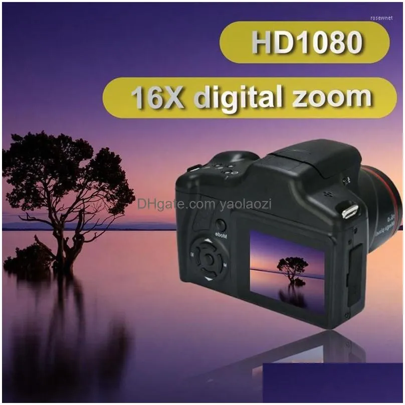 Digital Cameras Portable Travel Vlog Camera Pography 16X Zoom 1080P Hd Slr Anti-Shake Po For Live Stream Drop Delivery P O Dhzb7