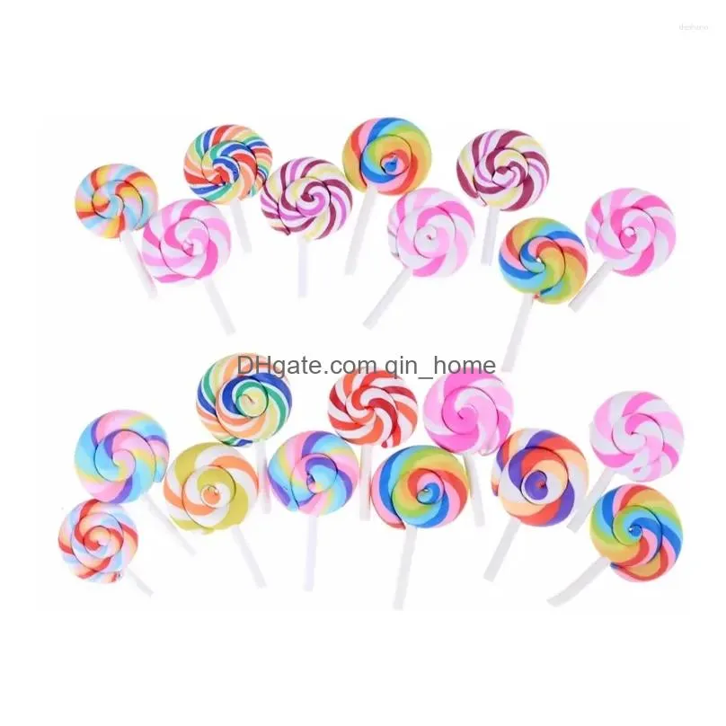 garden decorations simulation lollipops colorful lollipop candy decors resin mini rainbow bonsai ornaments