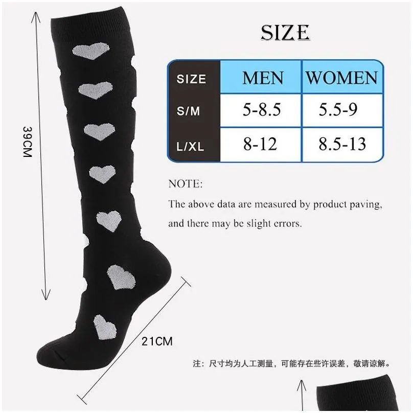 Socks & Hosiery Fashion Compression Keen High Stockings Pot Snowflake Heart Pattern Outdoor Sport Sock For Drop Delivery Apparel Unde Dhw6R