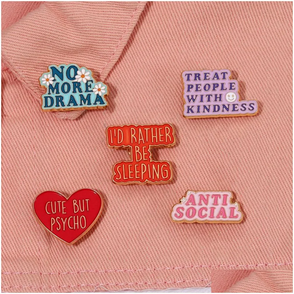 Pins, Brooches Pin For Women Men Coat Shirt Sweater Jewelry Letter Its Friday Study Metal Bag Decor And Pins Sale Drop Delivery Dhlfu