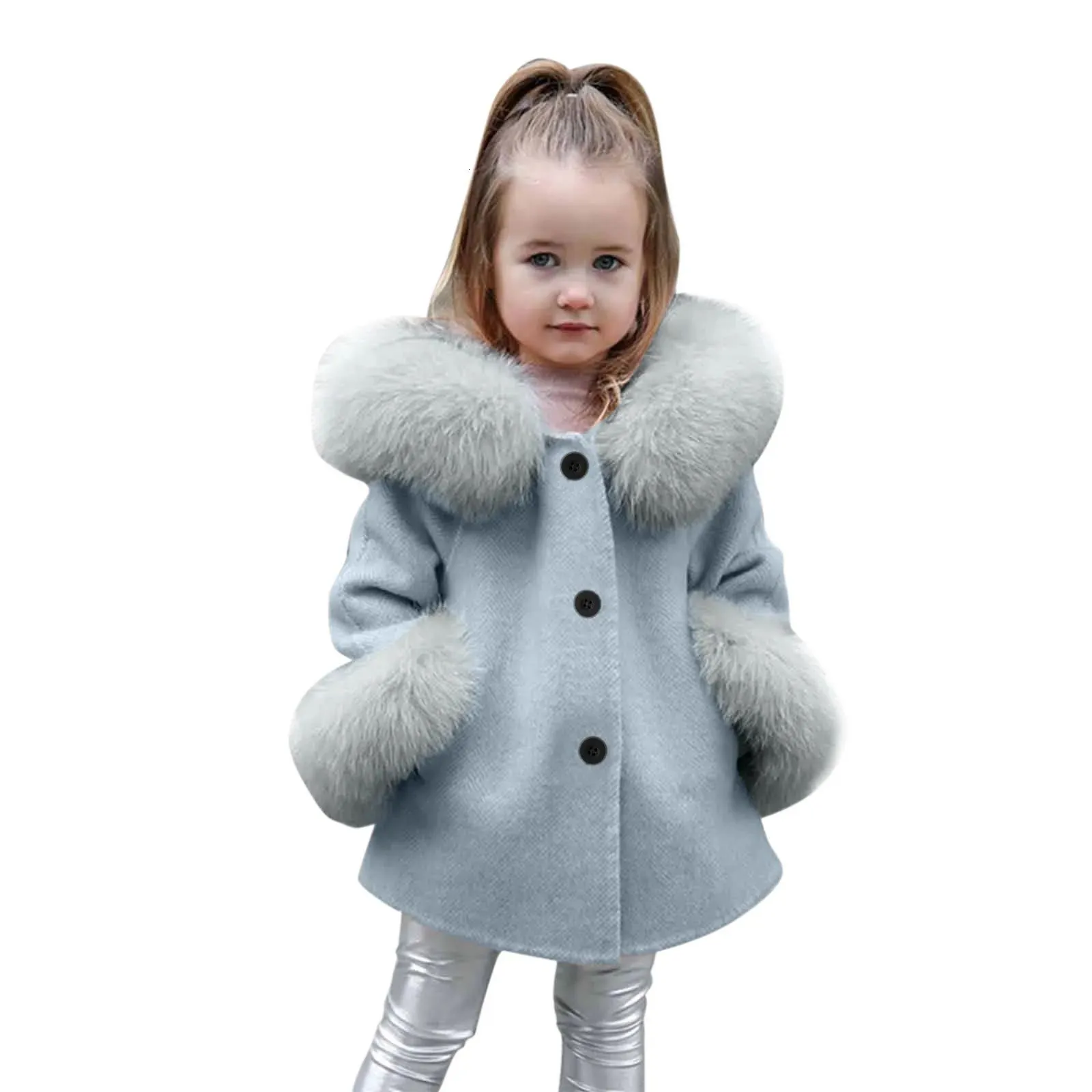 Jackets Toddler Girls Winter Windproof Coat Jacket Kids Warm Fleece Hooded Outerwear 230928