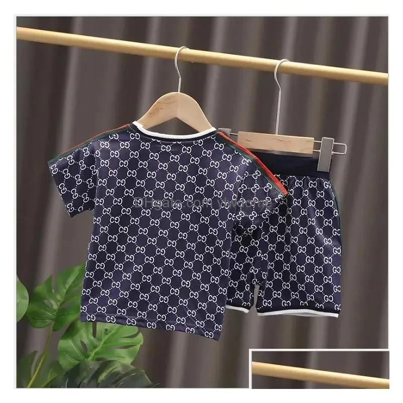 Clothing Sets Baby Boy Designer Clothes Set T-Shirt Shorts Toddler Casual Kids Tracksuit Children Boys Cartoon 2Pcs/Set Drop Delivery Dhvht