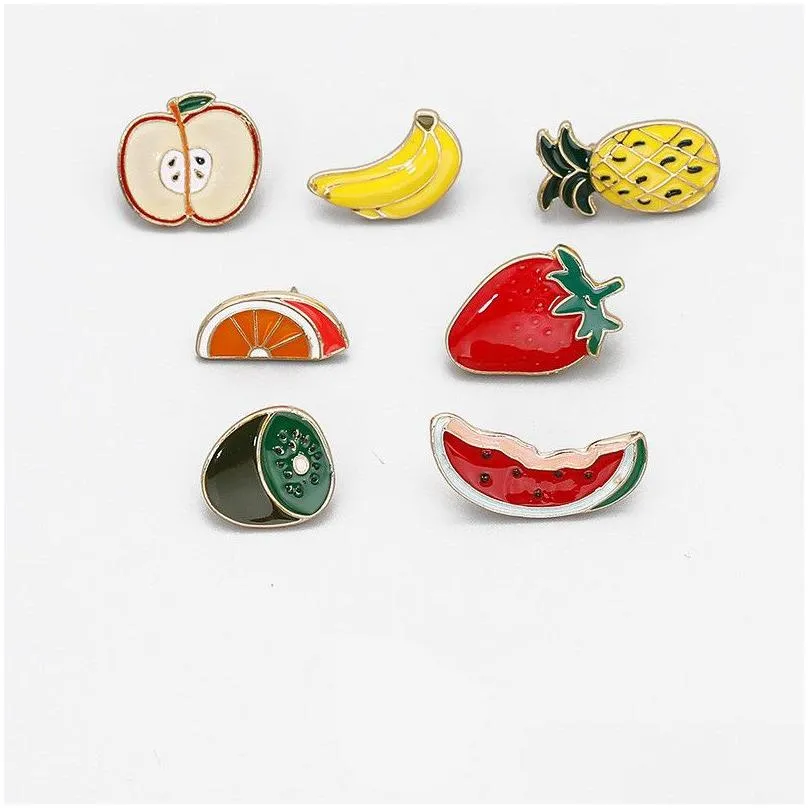Pins, Brooches Pin For Backpack Crafts Dress Decor Cute Fruit Pineapple Banana Watermelon Women Kids Birthday Gift Fashion Jewelry Wh Dhtrm