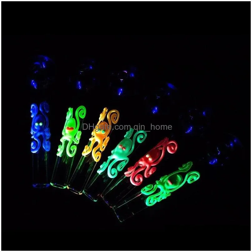 octopus smoke tube pyrex oil burner glass pipe 4 inch glow in the dark thick colorful glass water hand pipes smoking accessories for smokers gifts
