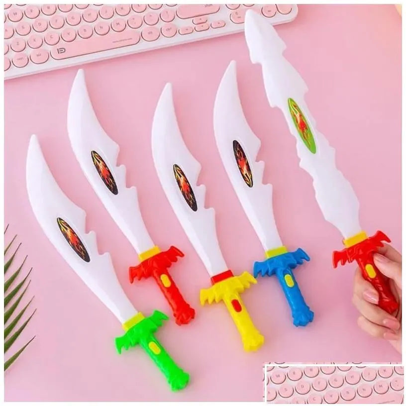 Led Swords/Guns 8 Pcs Luminous Swords Toys Kids Light Up Flashing Wands Sticks Party Plaything Prop Cosplay Boy Toy Outdoor Fun Drop