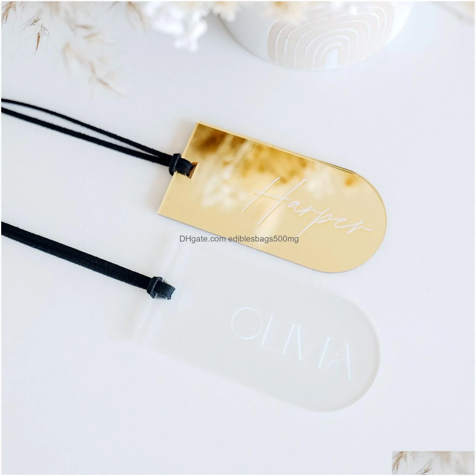 other event party supplies blank arch acrylic luggage tag wedding place card guest escort name card gift tag reserved seat sign mirror gold silver frosted