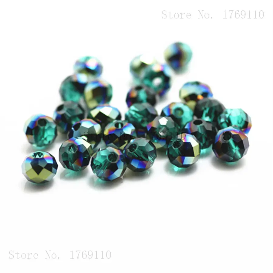 Isywaka Light Blue Colors 4*6mm 50pcs Rondelle Austria faceted Crystal Glass Beads Loose Spacer Round Beads for Jewelry Making