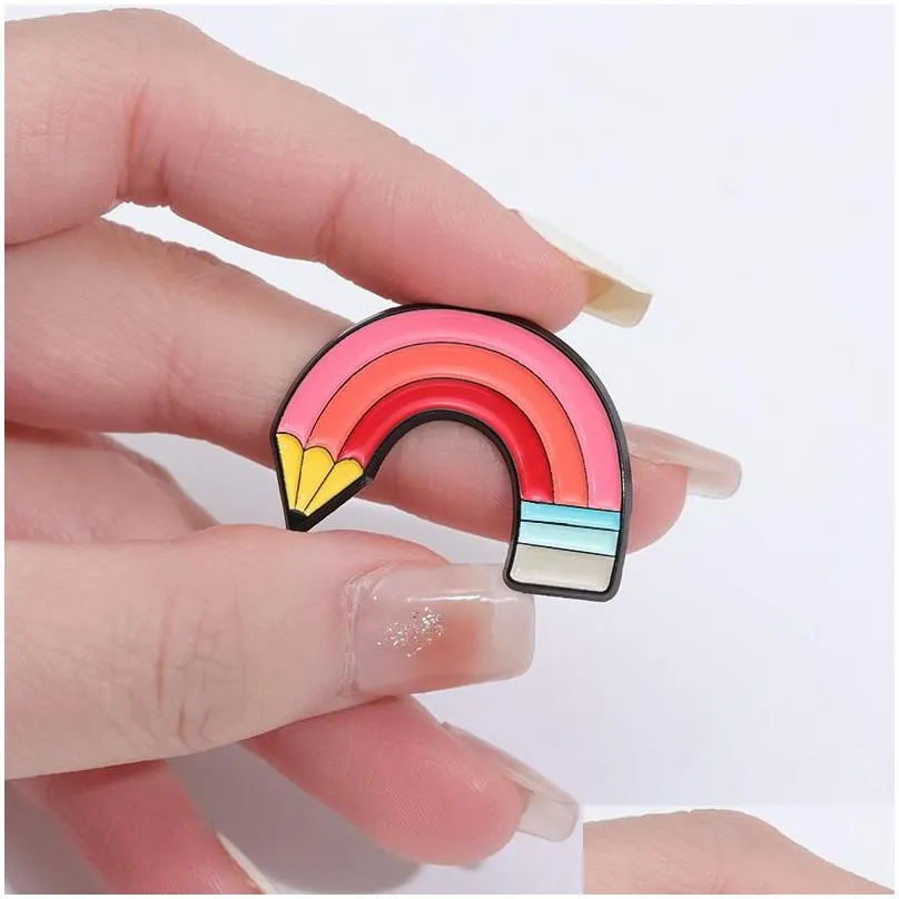 Pins, Brooches Pin For Women Kids Birthday Gift Backpack Crafts Dress Decor Fashion Jewelry Cartoon Animal Rainbow Cat Wholesale Broo Dhifc