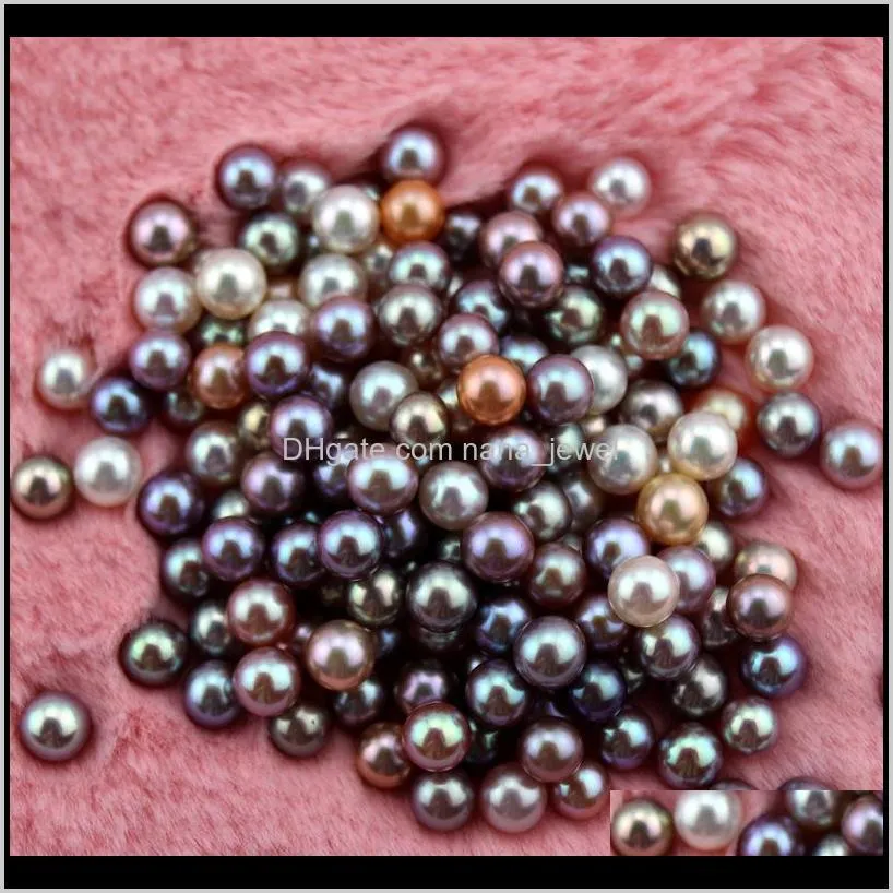 6-7mm near round  water pearl beads cultured diy jewelry making wedding gift