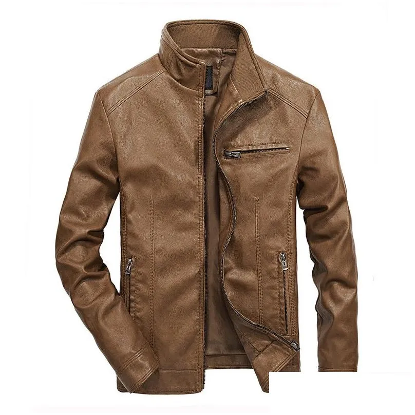 FGKKS Autumn Winter Leather Jacket Men Windproof Leather Jackets Men Pu Motorcycle Fashion Male Jackets