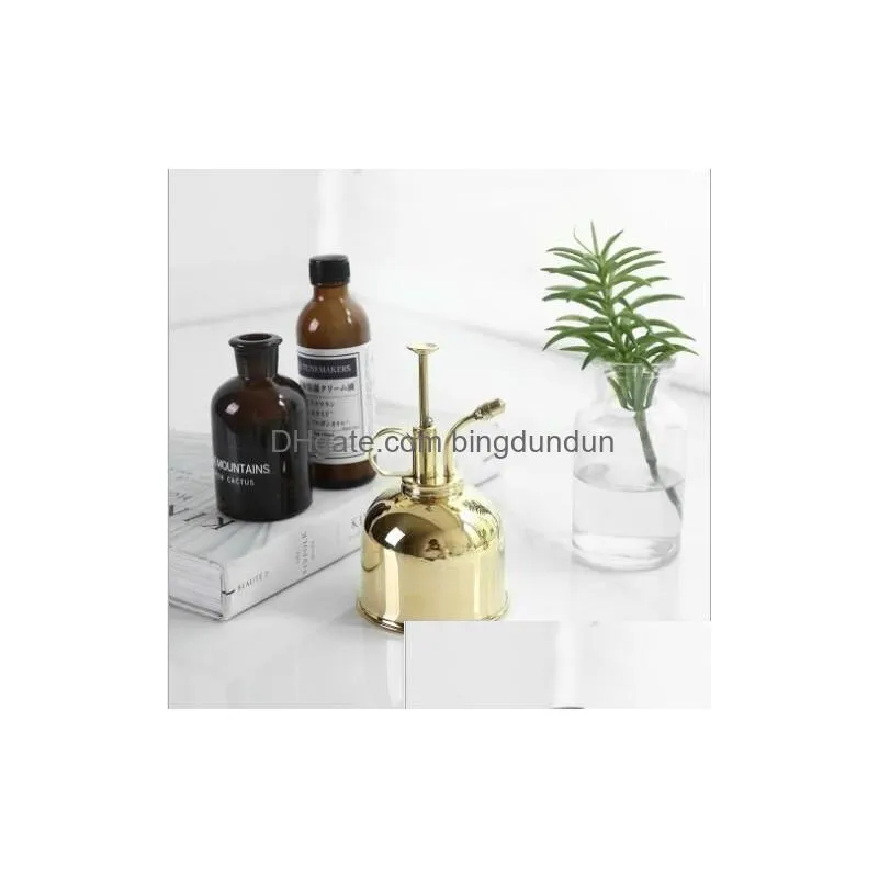 Watering Equipments Metal Kettle Sprayer British Retro Brass Outlet Sprinkler Golden Ancient Sprinklers Potted Drop Delivery Home Gard Dhifl