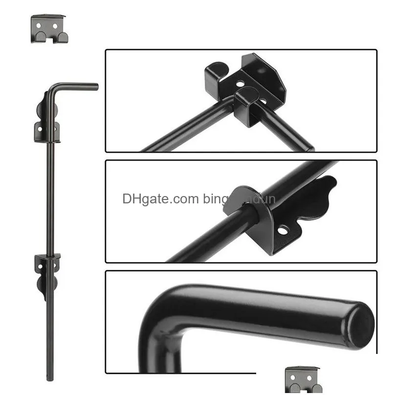 Door Locks Drop Rod Ground Latch Black Hardware Delivery Home Garden Building Supplies Dhd7I