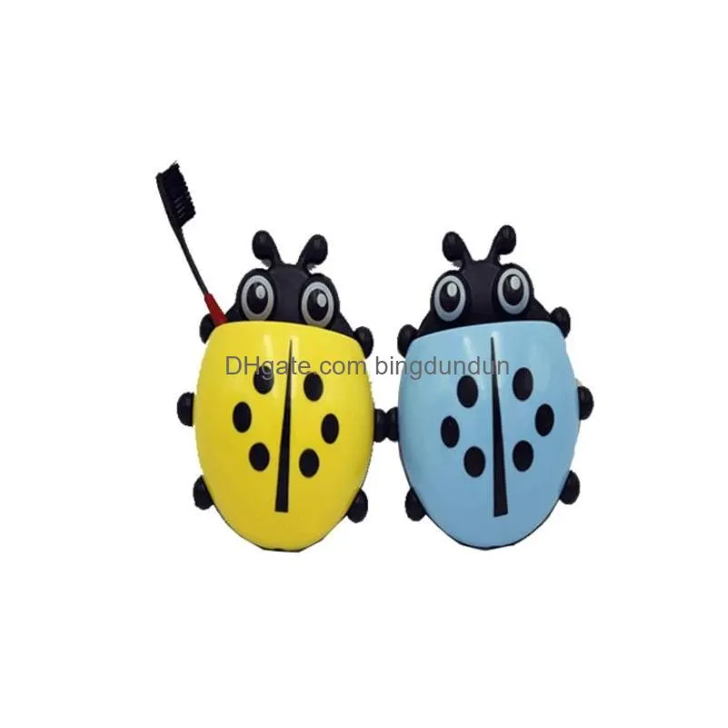 Toothbrush Holders Tootaste Ladybug Holder Toiletries Bathroom Sets Suction Hooks Tooth Brush Container Ladybird On Sale Drop Delivery Dhq7C