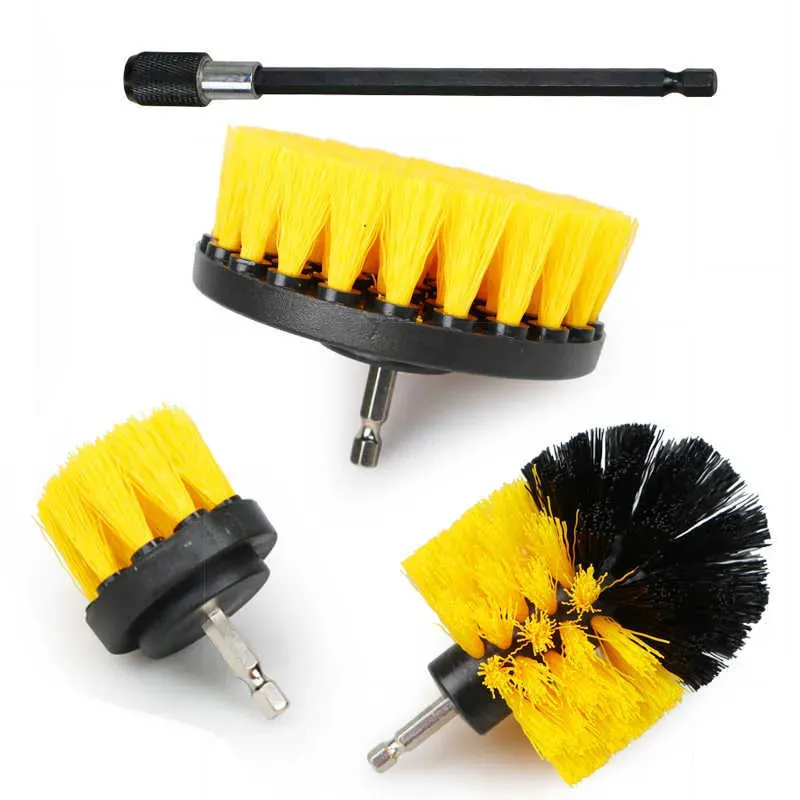 New 2/3.5/4/5`` Car Cleaning Tools Power Scrubber Brush Car Polisher Bathroom Cleaning Kit with Extender Brush Attachment Set