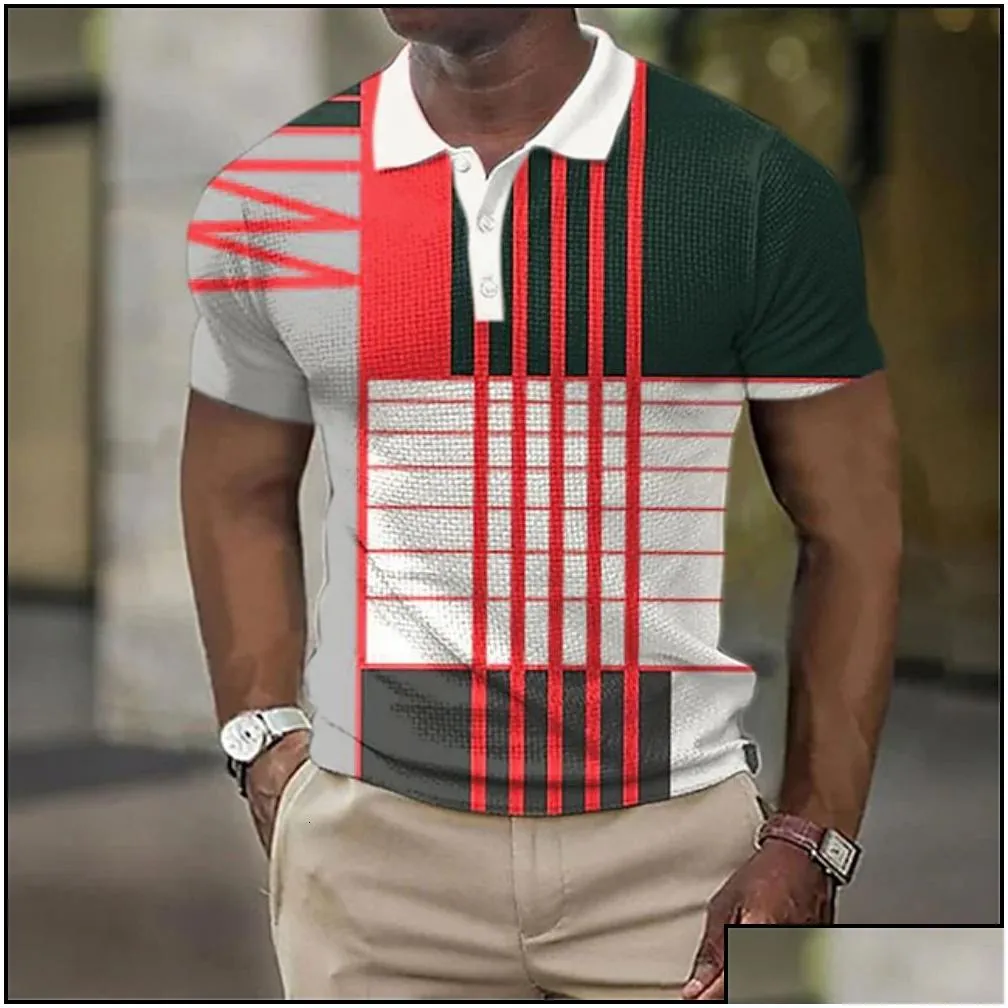 Men`S Polos Mens S Man Shirt Leisure Rags Printed Shirts Casual Short Sleeve Mesh Blouse Summer Clothing Oversized Tees Breathable 230 Dh9Ly