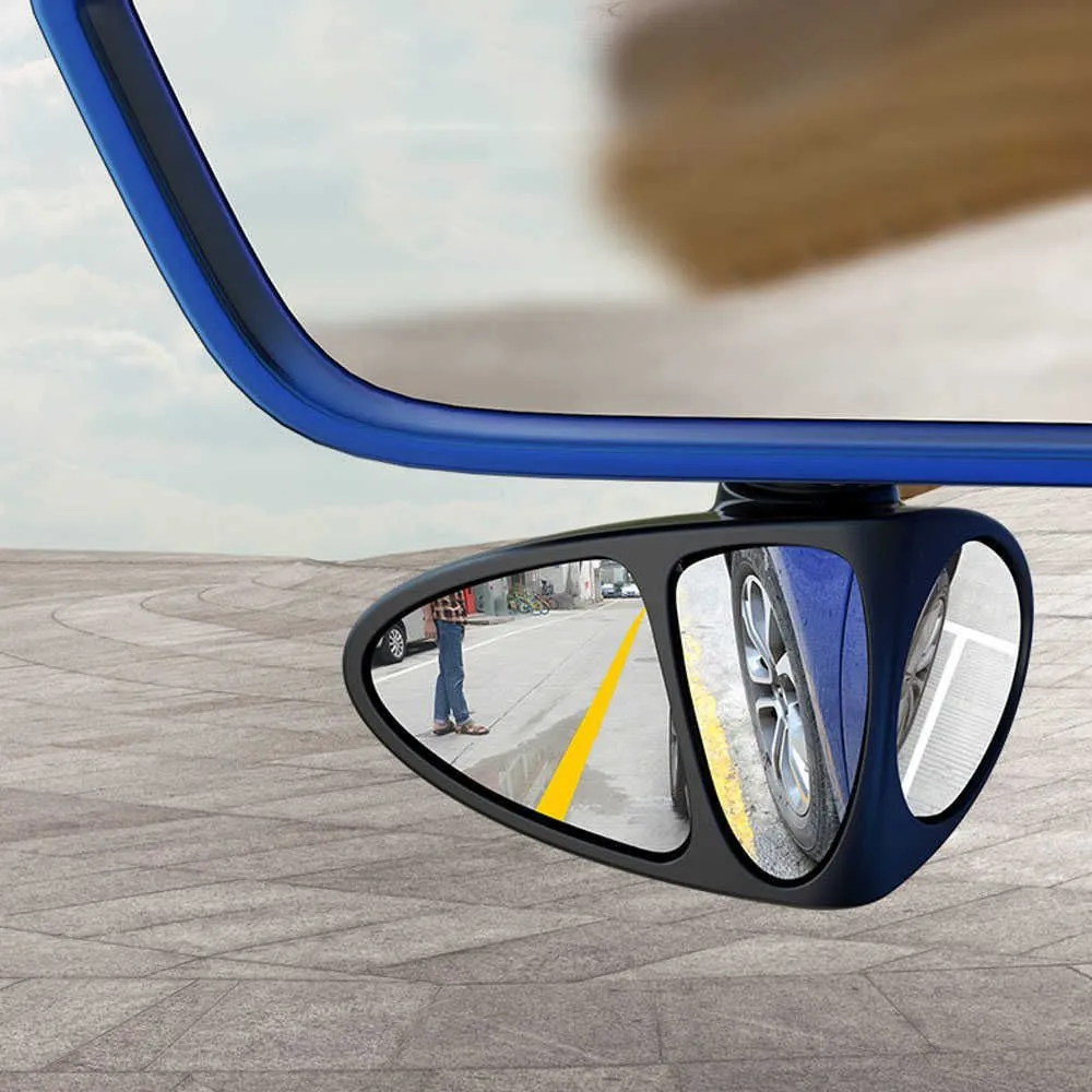 New Blind Spot Convex Mirror 3 In 1 360 Degree Rotation Three Sided Blind Spot Mirror Reversing Car Right / Left Universal Mirror