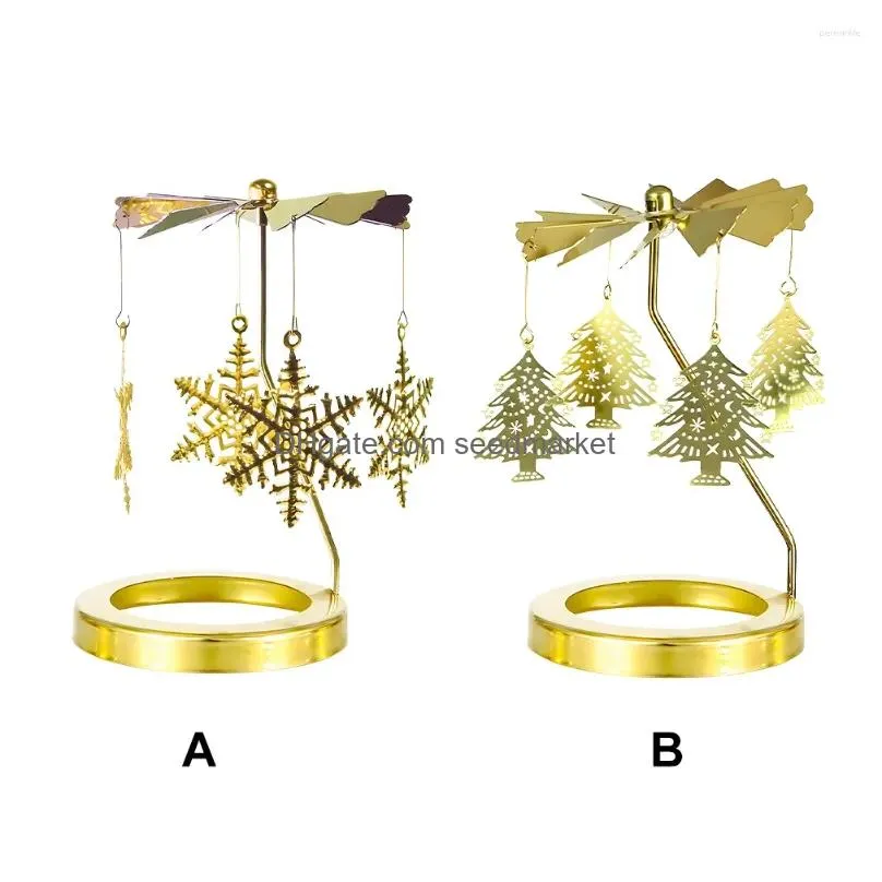 candle holders home decor birthday party tea light christmas tree flower valentines day wedding rotating holder golden candlestick