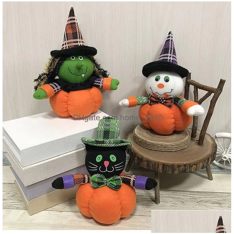 halloween decoration pumpkin dolls plush toys witch black cat snowman holiday festival decor prop gift jk2008xb8908141