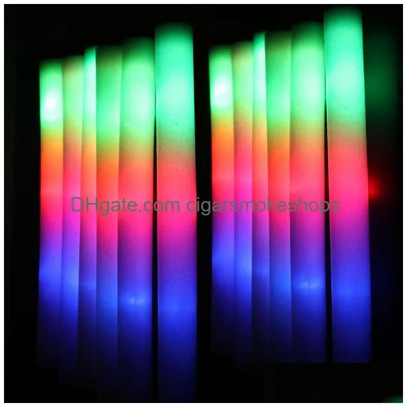 Other Event & Party Supplies Rgb Led Foam Stick Cheer Tube Colorf Light Glow In The Dark Birthday Wedding Festival Decorations Drop De Dhrf6