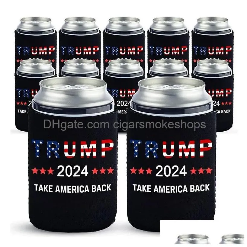 Party Decoration 2024 Trump Cans Holder 12 Oz Neoprene 330Ml Beer Bottle Sleeve Drop Delivery Home Garden Festive Supplies Event Dhezp