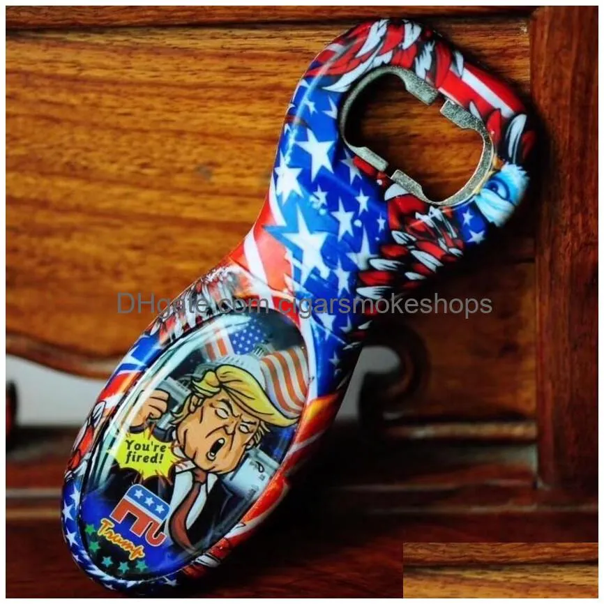 Openers Donald Trump Bottle Opener Printing Sound Voice Funny Personalize Novelty Toy Beer Kitchen Drop Delivery Home Garden Kitchen, Dh5Yd
