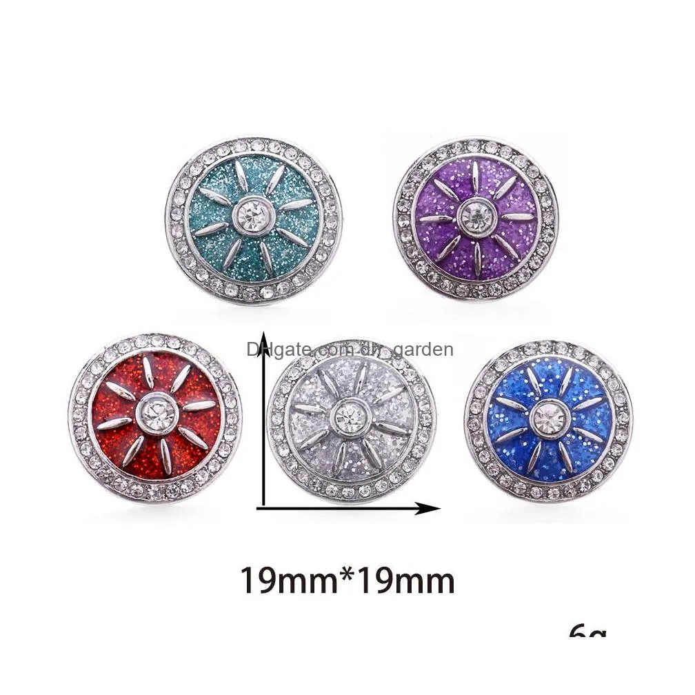 Clasps & Hooks New Snap Button Jewelry Vintage Rhinestone Sun 18Mm Metal Buttons Fit Bracelet Bangle Necklace Drop Delivery Dhgarden Dhs3X