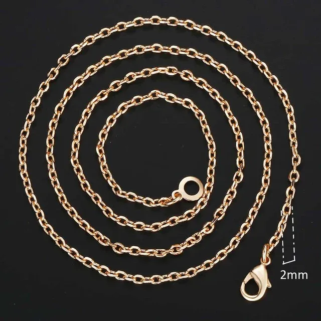 Vintage Necklace For Women Men 585 Rose Gold Color Venitian Curb Snail Foxtail Link Chains Necklaces Fashion Jewelry 5060cm CNN1