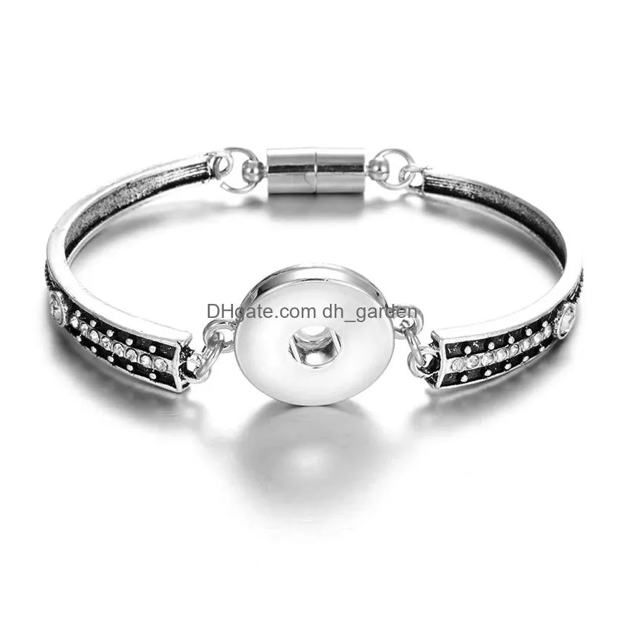 Charm Bracelets Vintage 6Styles Metal 18Mm Snaps Buttons Jewelry Magnetic Snap Button Bracelet For Women Men Drop Delivery Dhgarden Dhwxa