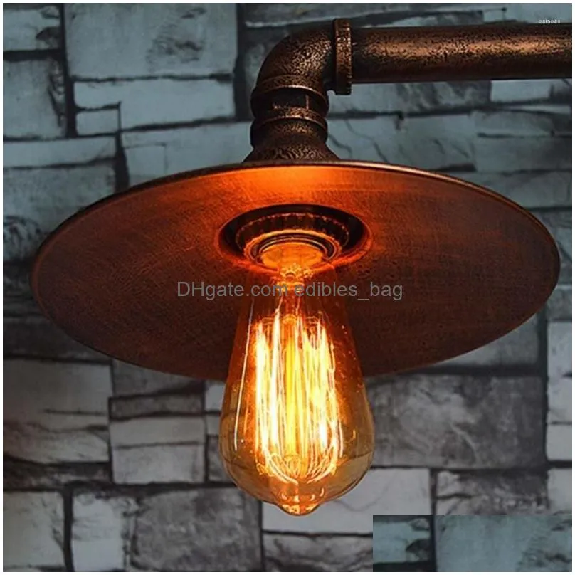 wall lamp 2023 retro iron industrial water pipe vintage loft sconce creative beside lamps e27 edison home light fixture