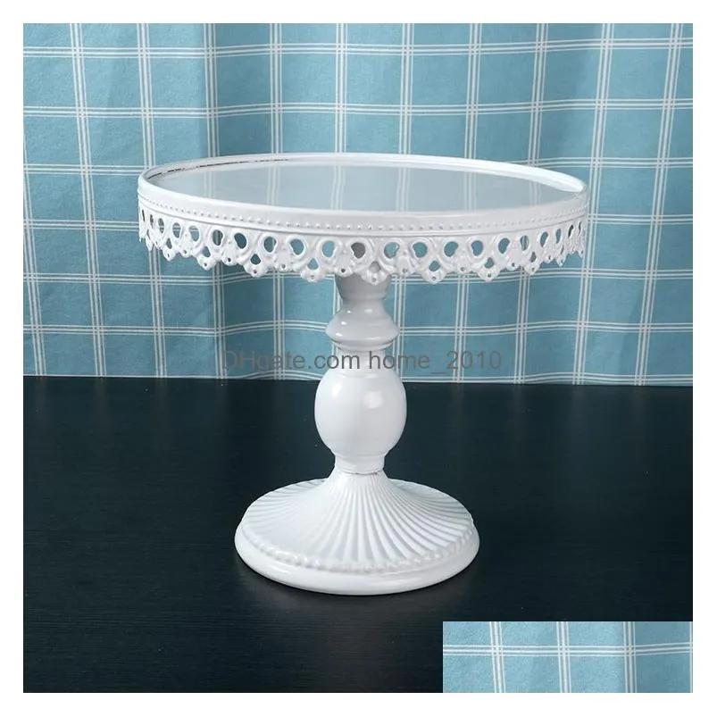 supplies 3set wedding cake stand white round antique cupcake plate stands metal iron pastry dessert tray display for party cake holder