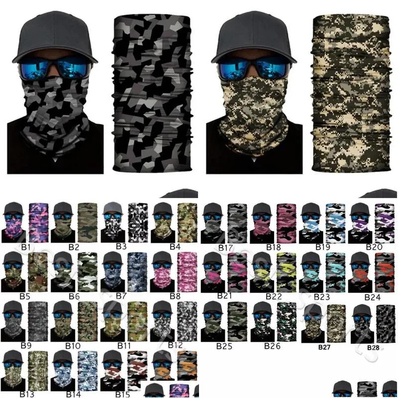  outdoor seamless magic scarf ski camo half face mask bandana neck warmer headband turban cycling mask