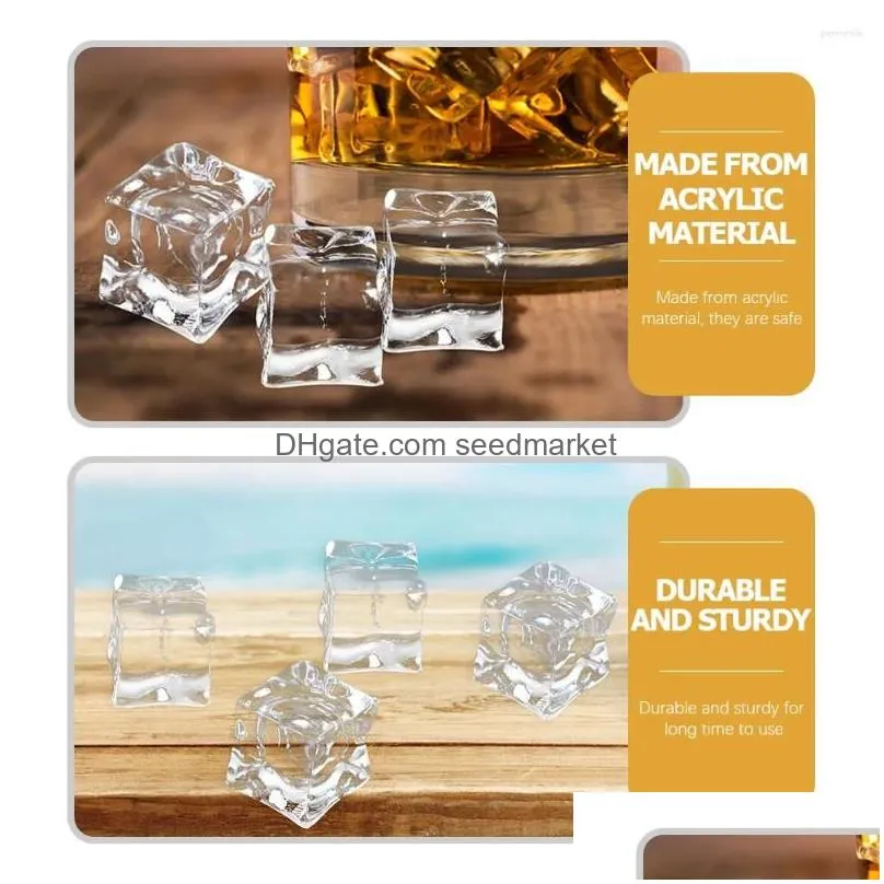 vases 200 pcs simulated ice clear fake square acrylic cubes artificial vase filler faux transparent