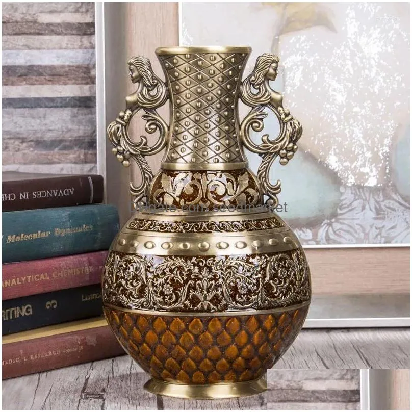 vases vintage home decor antique floral carving metal vase luxury desktop art craft decoration ornament gift
