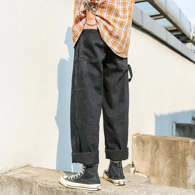 Men`s Jeans Oversized Wide Leg Men Solid Straight Long Denim Pants 2023 Spring Baggy Daddy Trousers Large Size Menswear Original B171