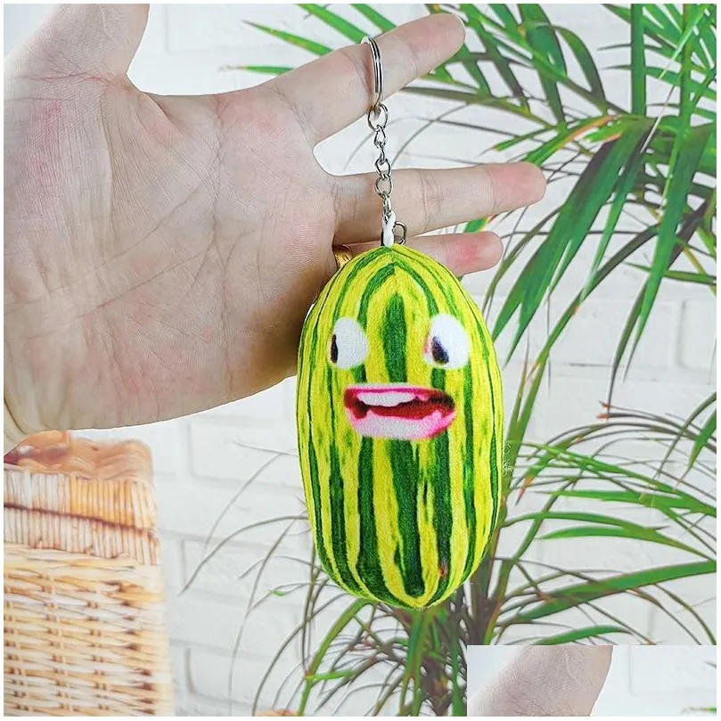 New Fidget Toy Slug Watermelon Strips Inside Voice Funny Mouth Replacing Key Ring Bag Pendant Adult Decompression Toy Talk Doll Plush Toy Plushies Christmas