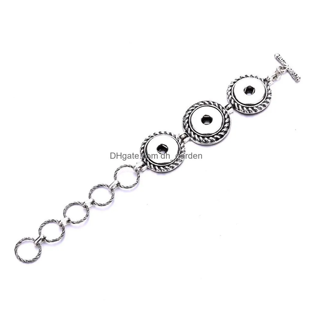 Charm Bracelets Metal Snap Button Bracelet Bangles Diy 18Mm Buttons Watche For Women Snaps Jewelry Drop Delivery Dhgarden Dhlx6