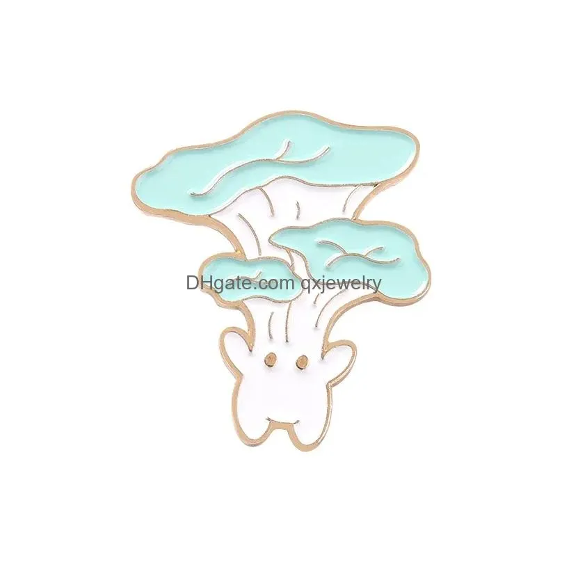 Pins, Brooches Mushroom Enamel Pins Plant Lapel Metal Badge For Backpack Hat Bags Accessories Jewelry Gift Friends Wholesale Drop Del Dh0Ns
