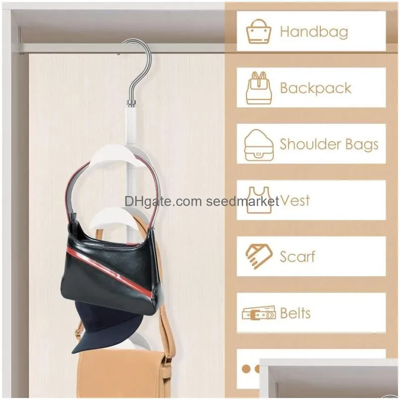 hangers purse hanger organizer rotating handbag with 4 hooks space saving sturdy hanging for closet