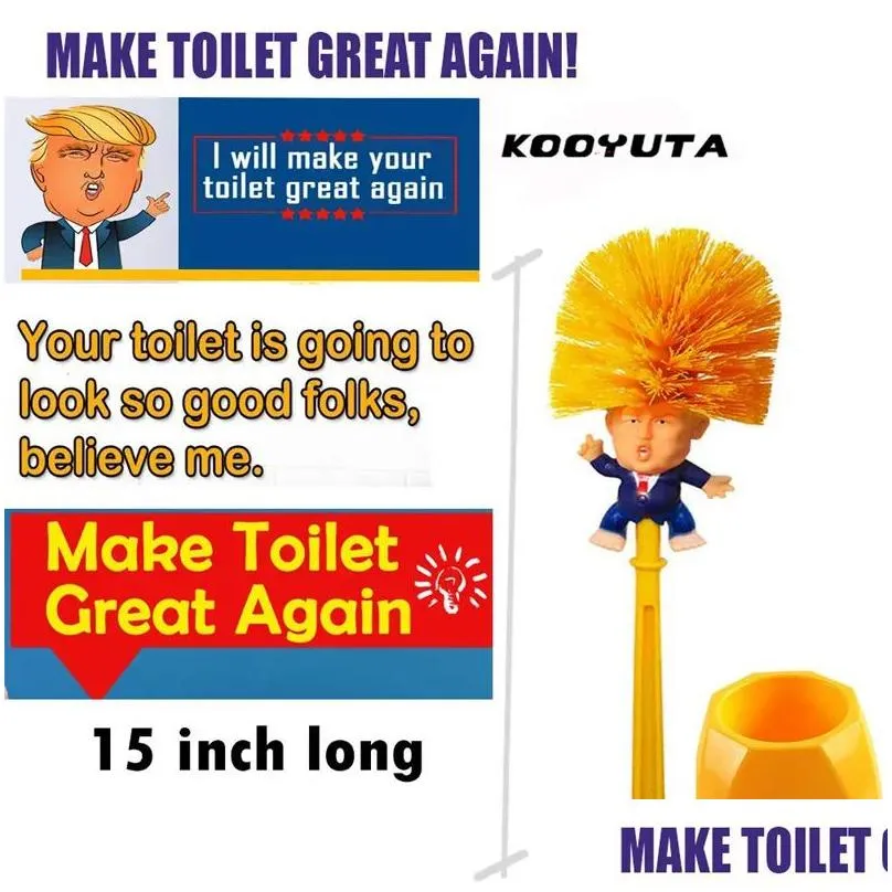 Donald Trump Toilet Brush Toilet Paper Bundle Funny Political Gag Novelty believe me make your toilet great again