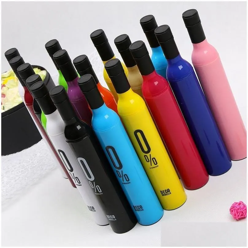 Umbrellas Custom Printing Advertising Business Gift Promotion Travel Mti Rain Sunny Day 3 Fold Umbrella Logo Foldable Bottle Drop Del Dhtpd