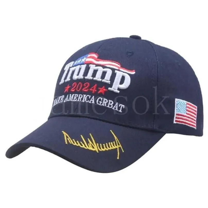 Other Festive & Party Supplies Donald Trump 2024 Hats Us Presidential Election Baseball Caps Adjustable Outdoor Sports Hat Drop Delive Dhg2V