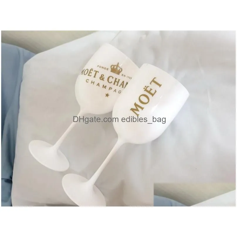 2pcs plastic wine party white champagne glass moet wine moet glass