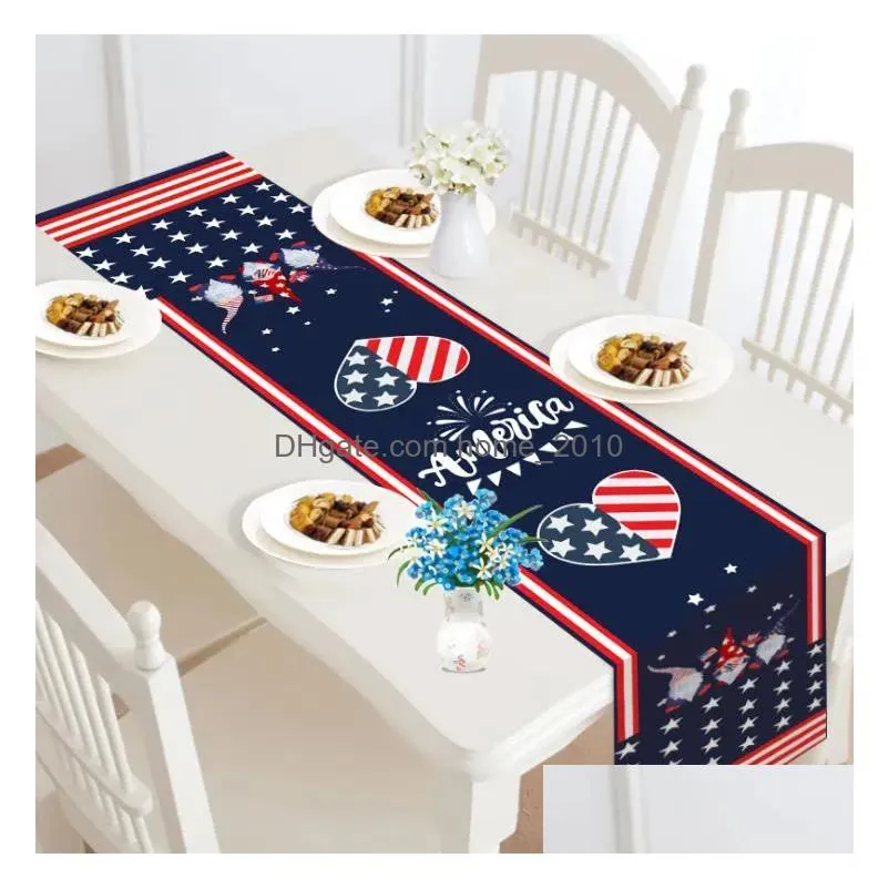 flags american independence day banner flags linen table runner home restaurant decoration dwarf long strip tablecloth living room