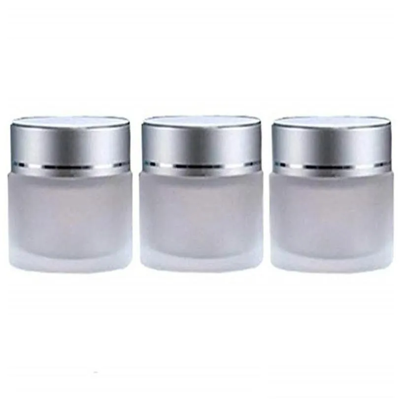 wholesale packing bottles wholesale 5g 10g 15g 20g 30g 50g frosted glass cosmetic jar empty face cream lip balm storage container refillable s
