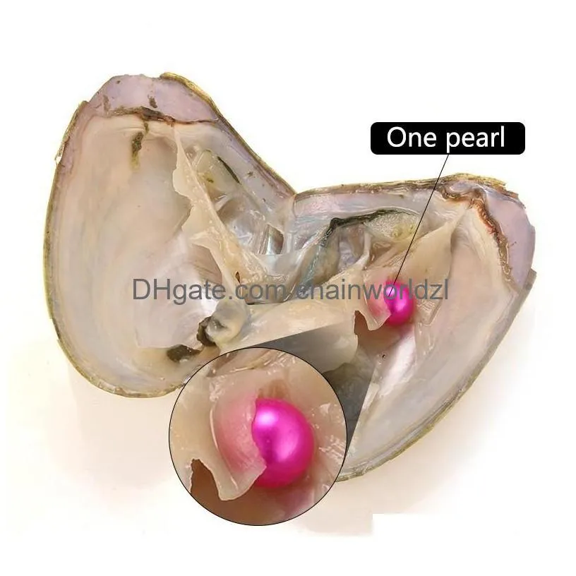 wholesale diy 25 colors round akoya 6-7mm single pearls oysters jewelry decorations vacuum packaging trend gift surprise