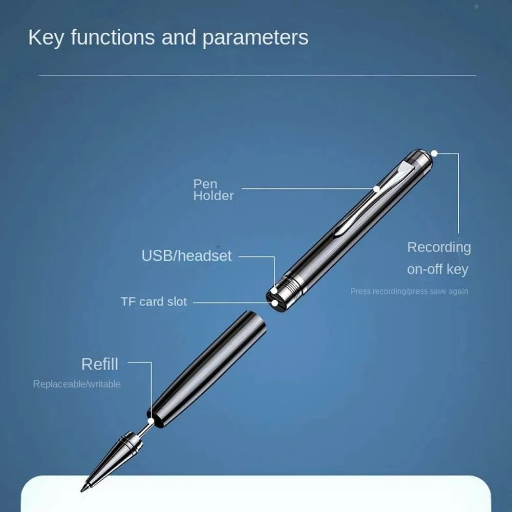 Mini Professional Recording Pen Portable Voice Recorder Dictaphone Digital Sound Record Device Long Time Audio Recorder Mp3 Support TF Card