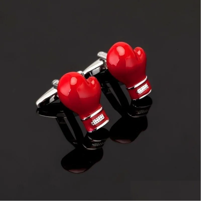 Cuff Links Fashion brand mens shirts boxing king Cufflinks sport red gloves Muhammad wholesale and retail 230909