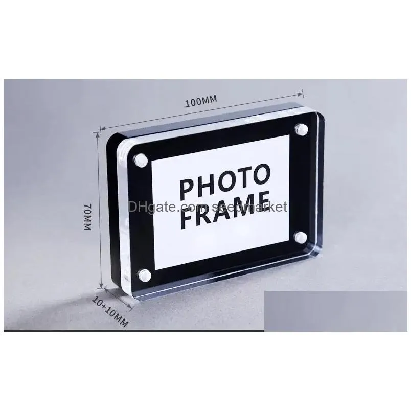 frames black magnetic acrylic po frame stand sign holder desk table label menu picture tag block